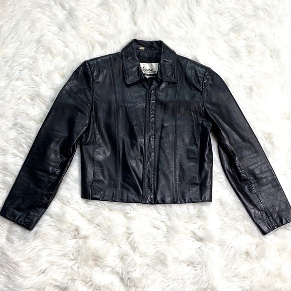 Vintage Wilsons Leather Black Moto Jacket - Picture 1 of 11